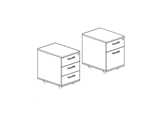 MELAMINE CHEST OF DRAWERS ON WHEELS WITH GREY OR WHITE STRUCTURE